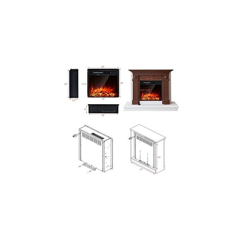 Buy ARLIME 18 Inch Electric Fireplace Inserts 1500W Freestanding