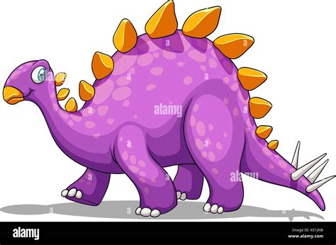 Purple Dinosaur With Spikes Tail Illustration Stock Vector Image Art