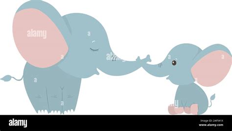 Isolated Cute Elephants Cartoons Vector Design Stock Vector Image Art