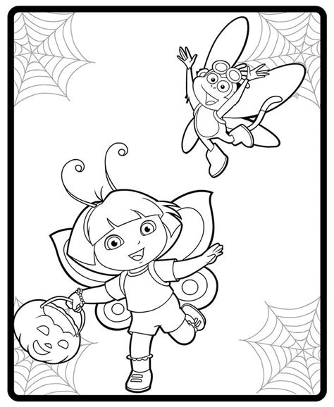 Free Dora Halloween Coloring Pages, Download Free Dora Halloween ...