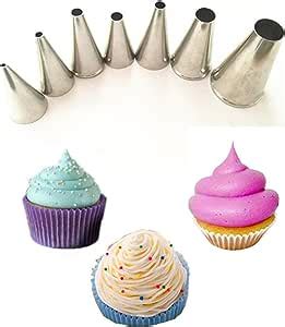 FantasyDay 7 Piece Stainless Steel Piping Tips Piping Nozzles Cake