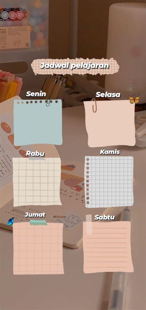 Template Jadwal Pelajaran Aesthetic Materi Belajar Online