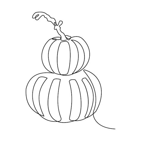 Premium Vector Pumpking Single Continuous One Line Out Line Vector