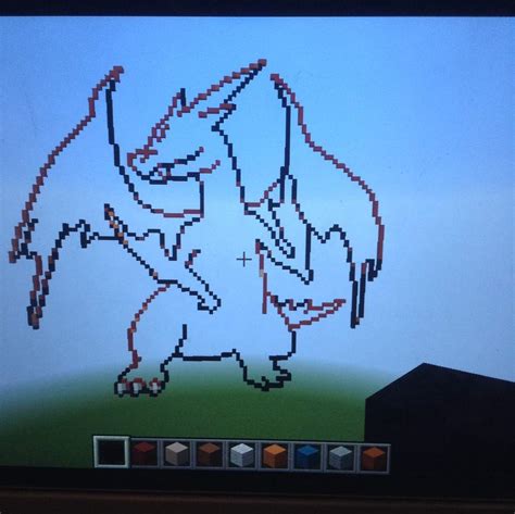 Charizard Mega Evolution Line - Minecraft Pixel Art | Pokémon Amino