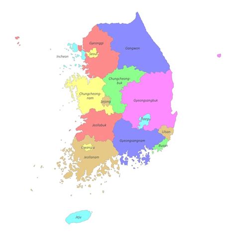 Mapa Rotulado De Alta Qualidade As Fronteiras Da Coreia Do Sul Do