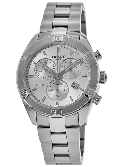 Tissot Pr Sport Chic Mm Chronograph Silver Dial Women S Watch