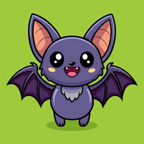 Cute Bat Cartoon Vector Icon Illustration Premium AI Generated Vector