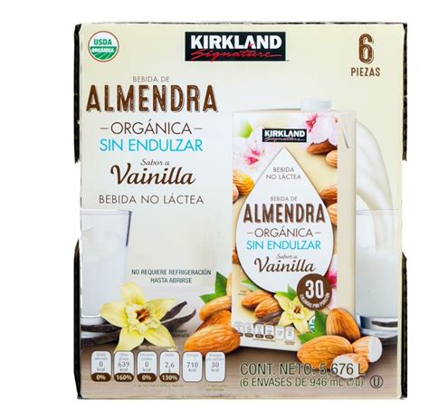 Leche De Almendra Organica Sabor Vainilla Kirkland 6 Piezas Envío gratis