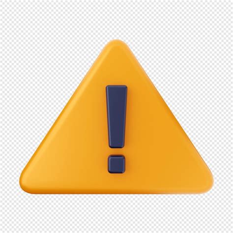 Premium PSD 3d Caution Warning Alert Sign Icon Illustration Render