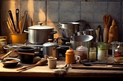 premium photo  kitchen table stove professional advertising food