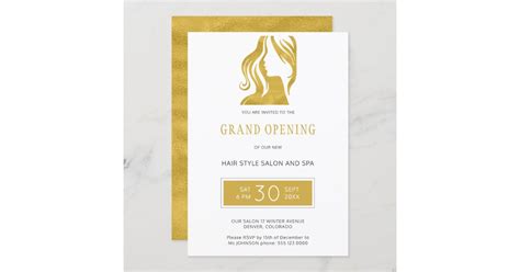 Gold glitter elegant beauty salon grand opening invitation | Zazzle