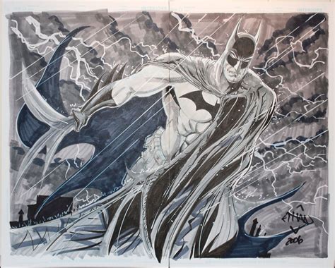 Ethan Van Sciver Huge Double Page Batman Commission Comic Art Art