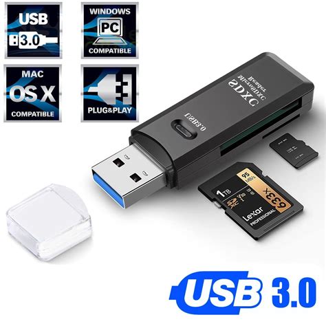 USB 3.0 SD Card Reader, TSV Multi-Card Reader Memory Card Adapter for SD SDXC SDHC TF Micro SD ...