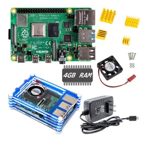 Raspberry Pi 4 B 4gb Ram 2019 Case Carcasa Disipador Fuente Ventilador