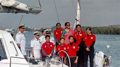 Photos INSV Tarini With All Woman Navy Crew Returns To Goa After