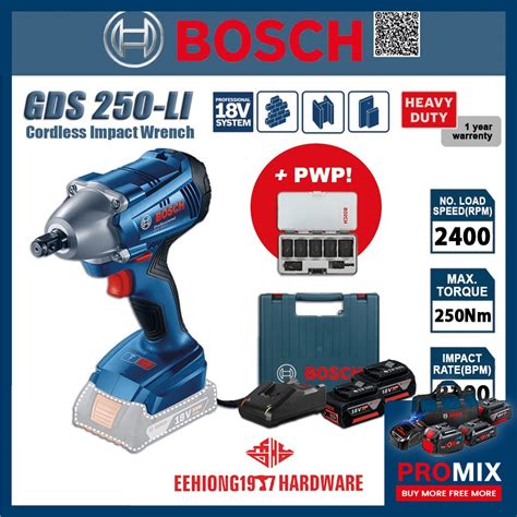 Bosch Gds Li Professional Cordless Impact Wrench Solo V Ah