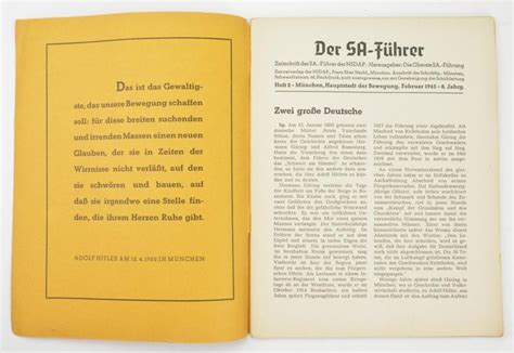 Worldwarcollectibles German Nsdap Magazine Der Sa F Hrer