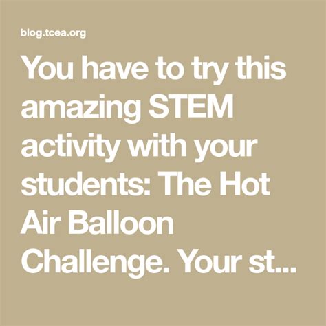 Hot Air Balloon Stem Activities At Abel Roque Blog