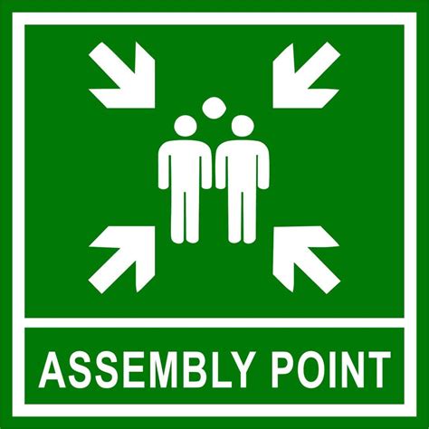 Green Aluminum Assembly Point Sign Board Shape Square At ₹ 650 Square Feet In Kota