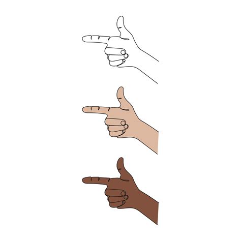 Hand Gesture With Pointing Finger One Line Art Drawing Hand Drawn