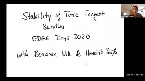 Milena Hering Edinburgh T Stability Of Toric Tangent Bundles Youtube