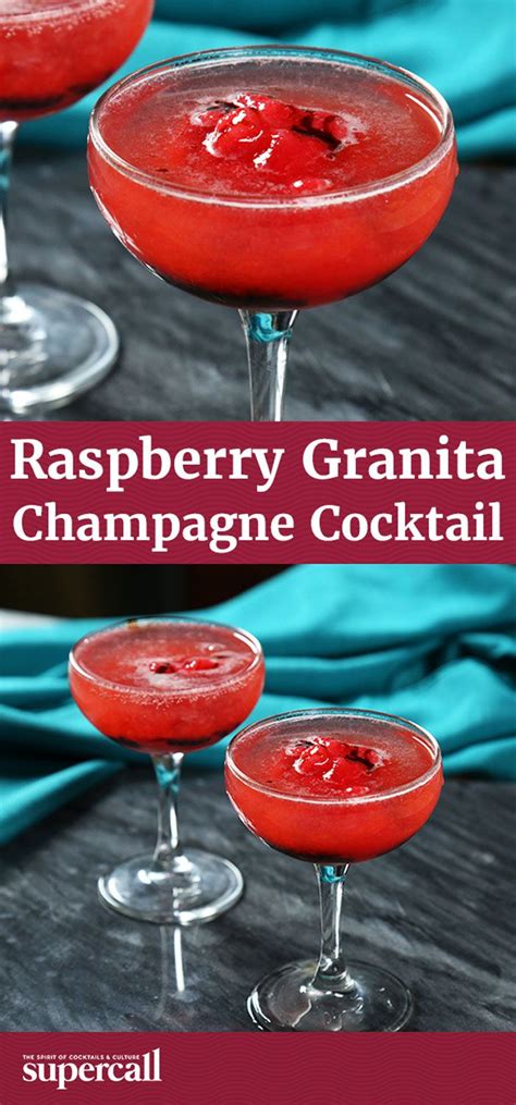 Raspberry Granita Champagne Cocktail Recipe Raspberry Drink