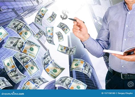 Business Development To Success Businessman With Heap Of Dollar Money