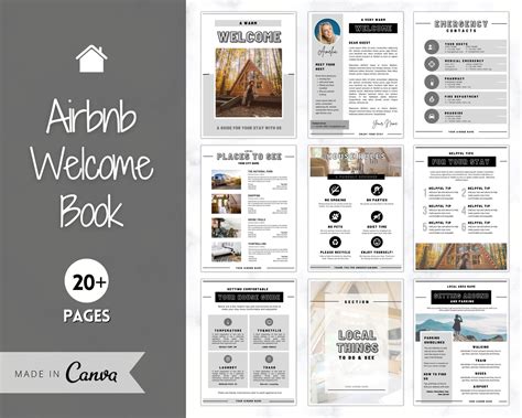 Airbnb Welcome Book Template Editable Canva Welcome Guide Etsy