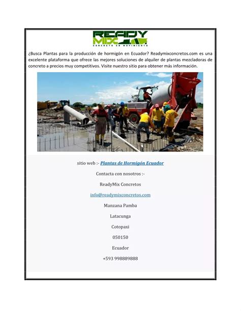 Ppt Plantas De Concreto Ecuador Powerpoint Presentation Id11036542