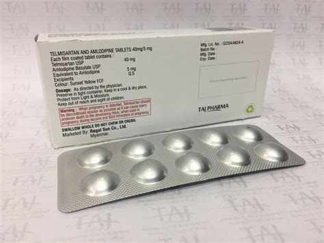 TELMISARTAN AND AMLODIPINE TABLETS 40MG 5MG TELMISAR A5 TABLETS