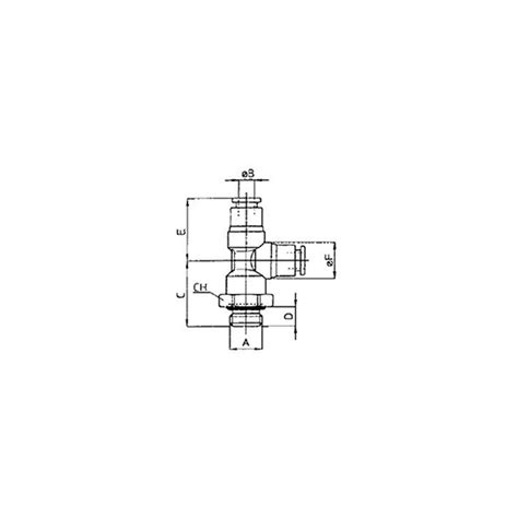 T mâle piquage central orientable BSP cylindrique