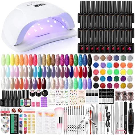 COSCELIA Kit De Manucure Vernis A Ongles Semi Permanent Avec 80W Lampe