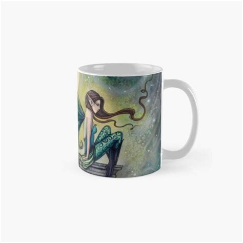 Aquamarine Fairy And Moon Celestial Fantasy Art Coffee Mug For Sale