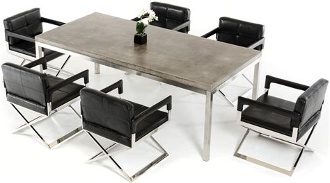 Herbert Dining Table With Concrete Top | Industrial Style Dining Table