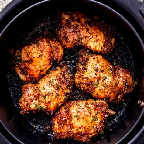 Extra Crispy Easy Air Fryer Chicken Thighs Savvy Bites