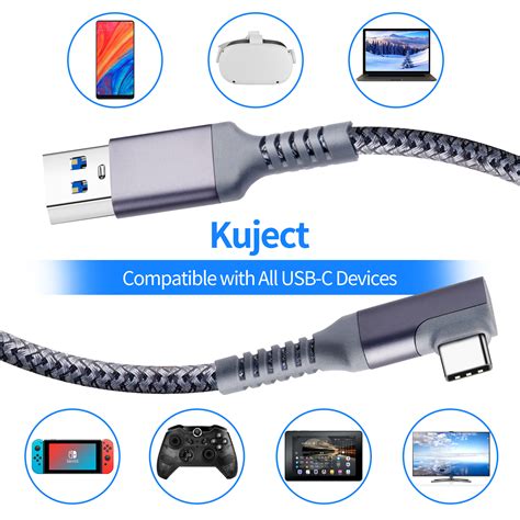 Compatible For Oculus Quest 2 Link Cable 16FT Kuject Nylon Braided USB