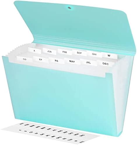 Amazon Expanding File Folder Blue Pockets Accordian File