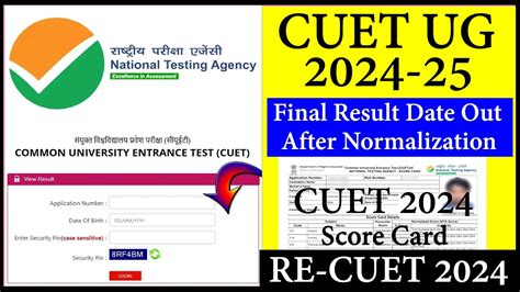 Cuet Ug Score Card Release Date Out Final Result After