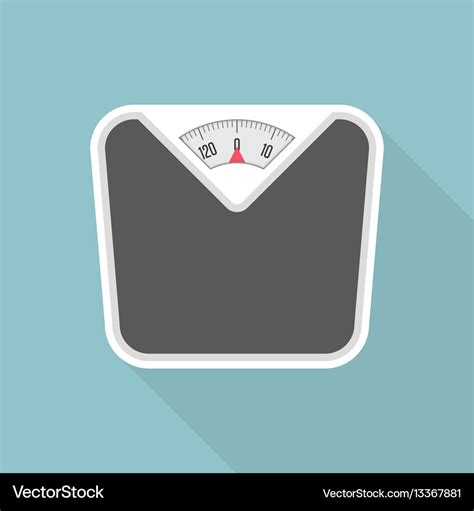 Weight scale with long shadow Royalty Free Vector Image