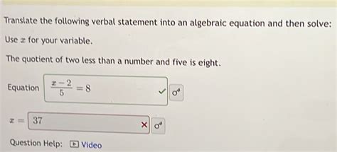 Solved Translate The Following Verbal Statement Into An Algebraic