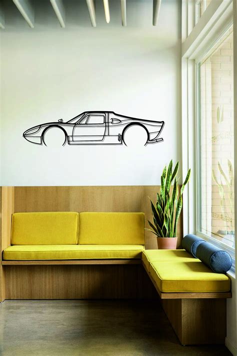 Gts Detailed Silhouette Metal Wall Art Car Wall Art Car Silhouette