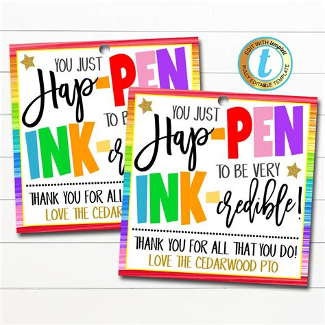 gift tags hap    ink credible teacher staff