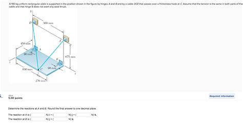 Solved A Kg Uniform Rectangular Plate Is Supported In Chegg