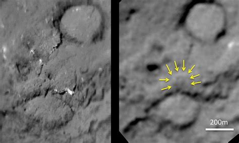 Nasa Spacecraft Stardusts Images Of Tempel 1 Deep Impact Probe Crater