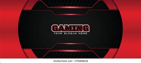 Futuristic Red Black Abstract Gaming Banner Stock Vector (Royalty Free) 1796848618