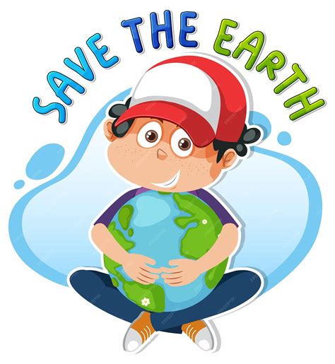 Premium Vector | Save the earth text for banner or poster design