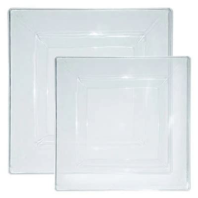 Smarty Had A Party Clear Square Plastic Dinnerware Value Set (120 ...