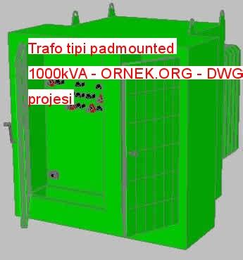 Trafo Tipi Padmounted 1000kVA Dwg Projesi Autocad Projeler