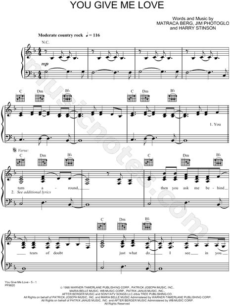 Faith Hill "You Give Me Love" Sheet Music in F Major - Download & Print - SKU: MN0016028