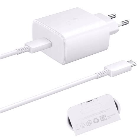 SAMSUNG KOSTKA SZYBKA ŁADOWARKA SIECIOWA ADAPTER USB C 45W BIAŁA